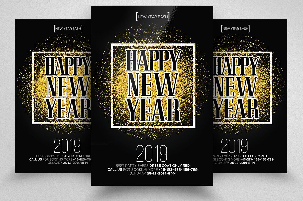 Happy New Year Party Flyer example image 1