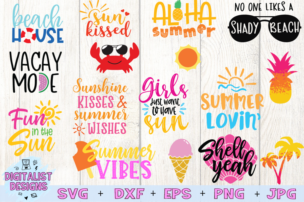 Download Summer SVG Bundle, Beach SVG, 16 Designs (92127) | Cut ...