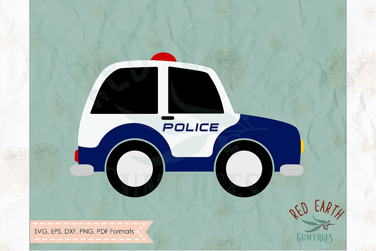 Cute police car, small police car in SVG,DXF,PNG,EPS, PDF example image 1