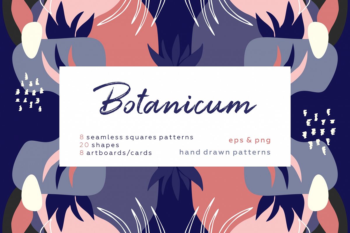 Botanicum. Modern and abstract pattern set. example image 1