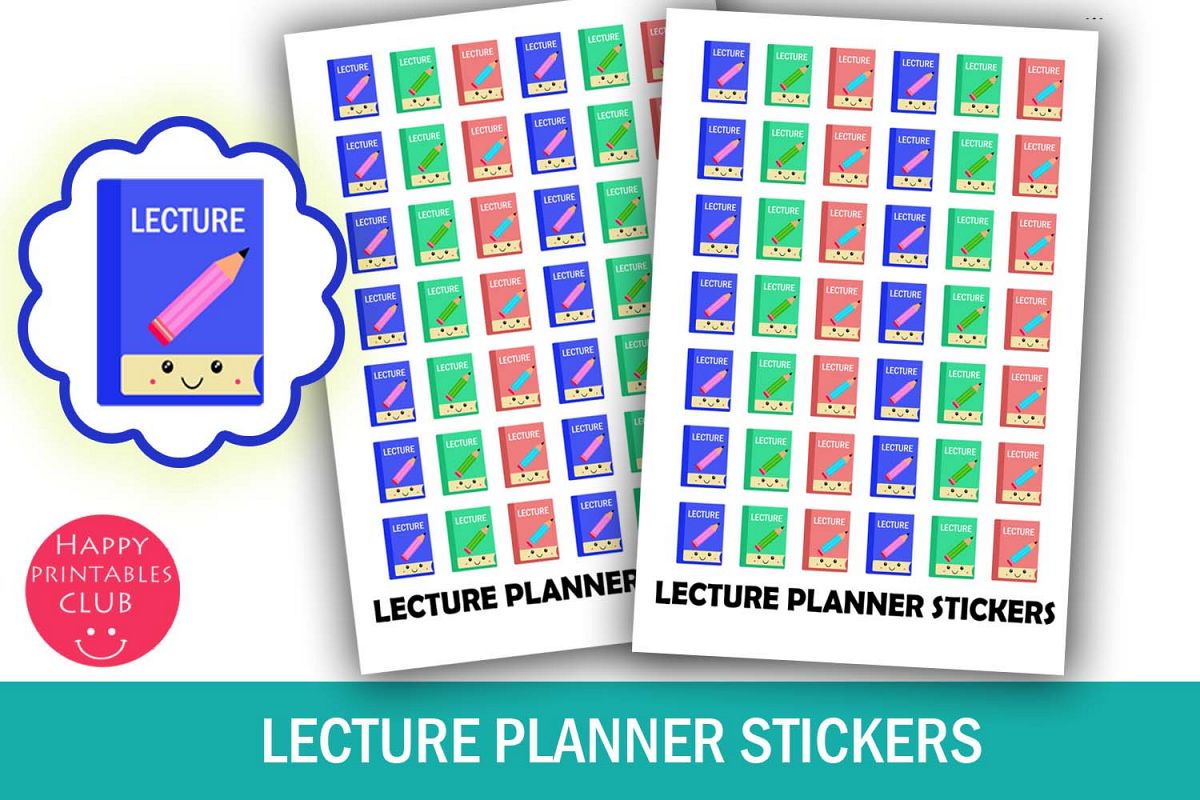 Lecture Planner Stickers- Class Lecture Reminder Stickers example image 1