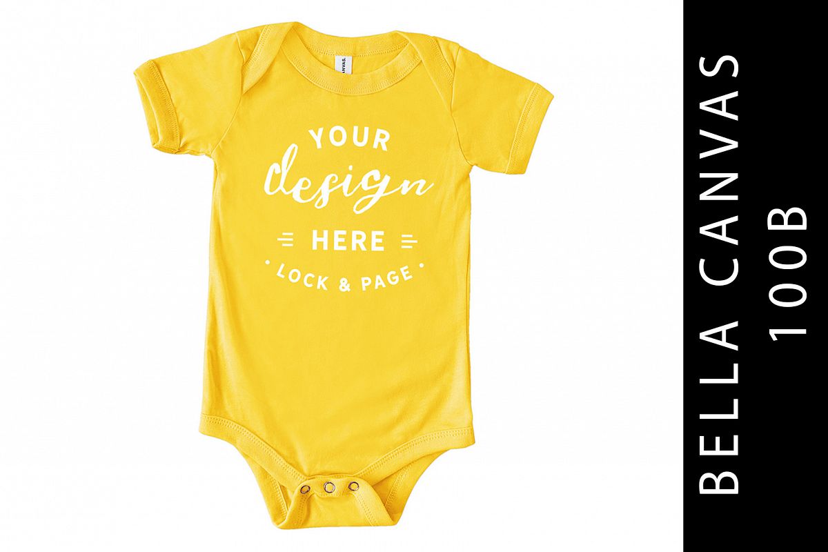 Baby Bella Canvas 100B Romper Mockup Suit Yellow example image 1