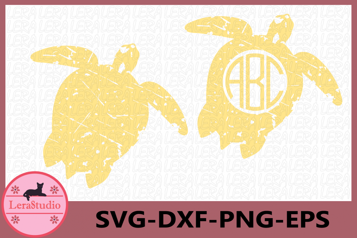 Turtle Grunge svg, Turtle Monogram Svg, Turtle SVG, Turtle example image 1