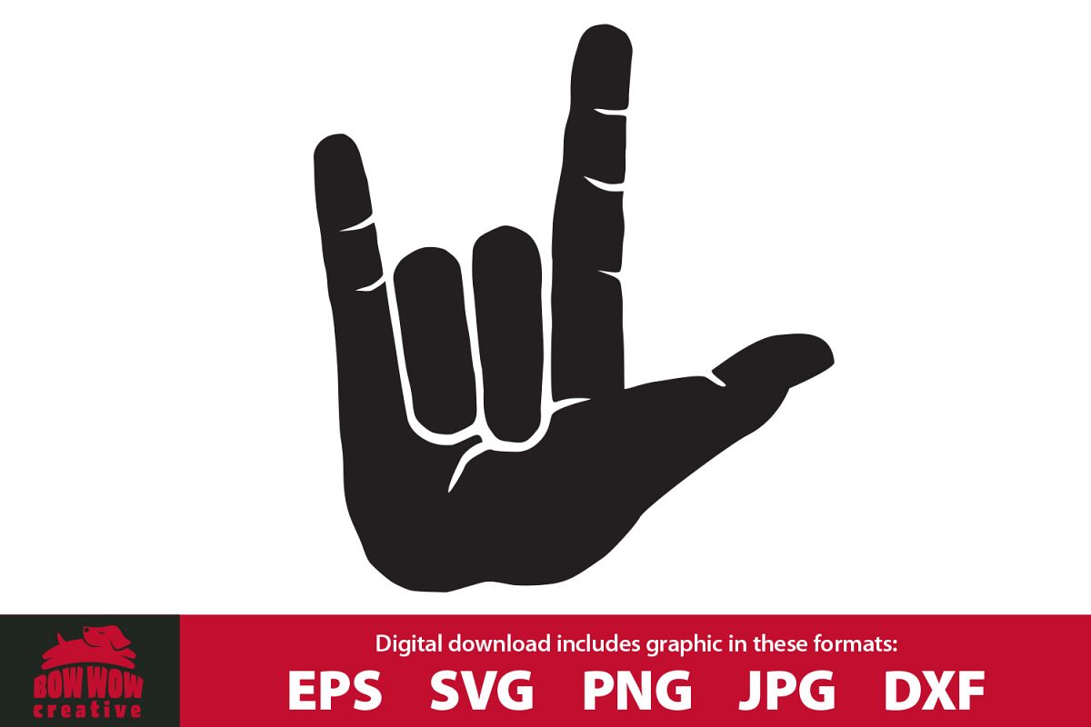 Download I Love You Hand Sign - SVG, EPS, JPG, PNG, DXF files