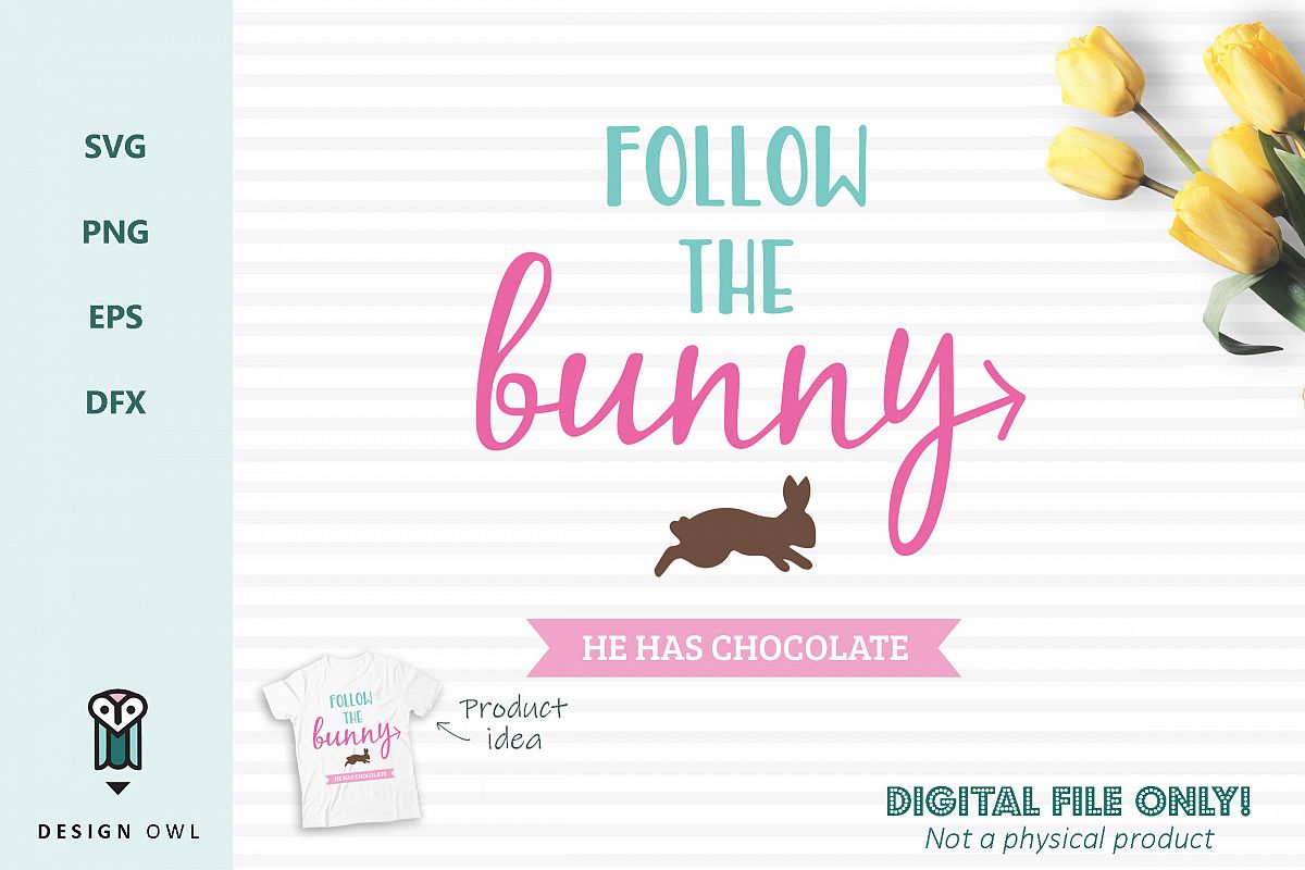 Follow the bunny - Easter SVG cut file example image 1