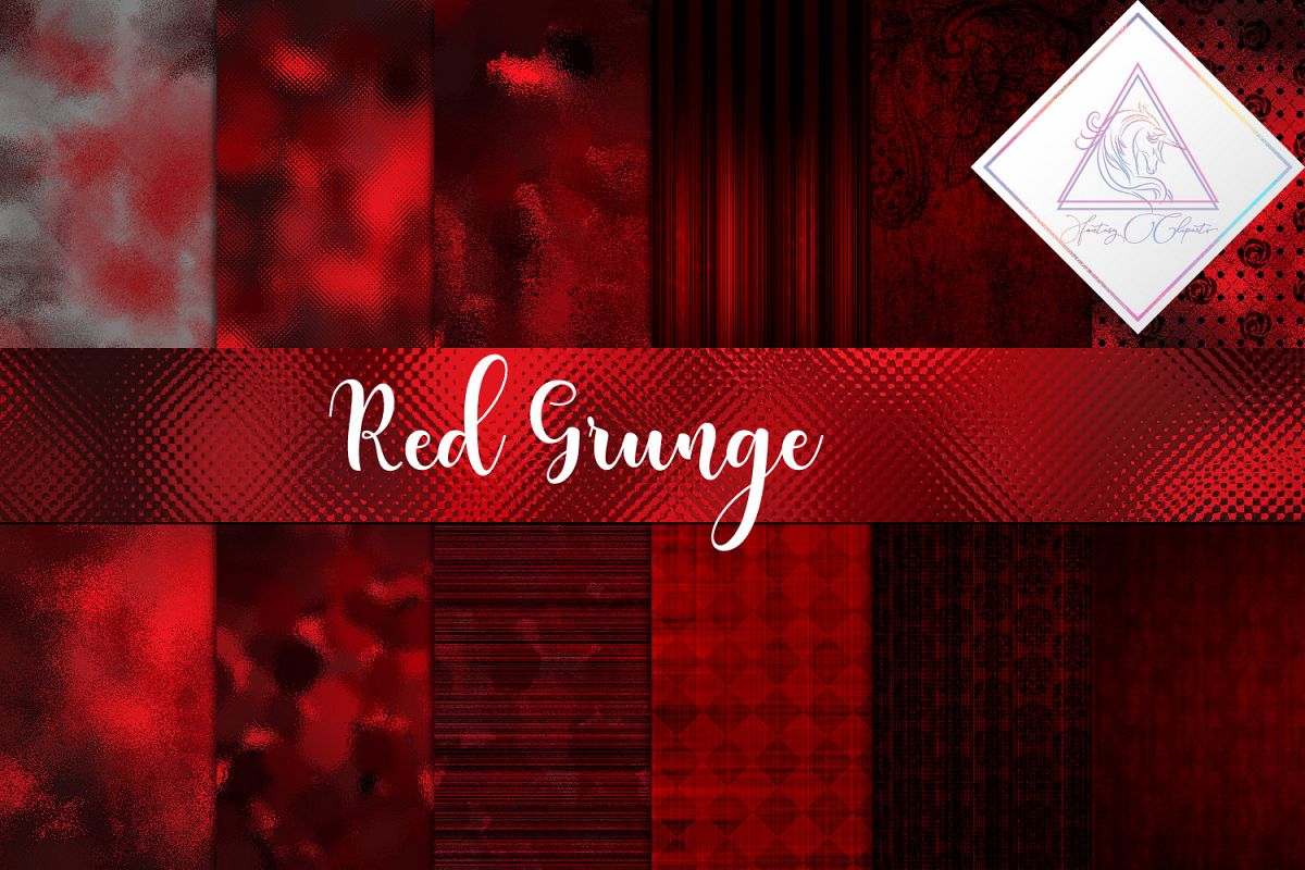 Grunge Red Digital Paper example image 1