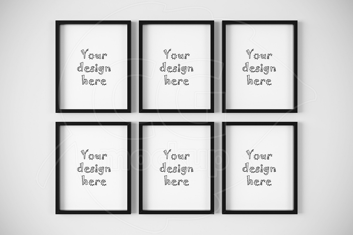 Set Of 6 Basic Frames 8x10 Mockup
