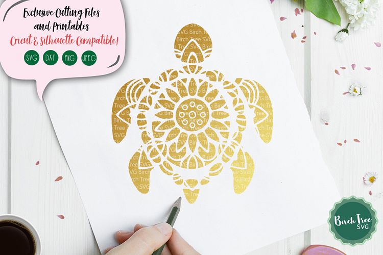 Turtle Mandala SVG Cut File, Turtle SVG, Sea Turtle Svg File