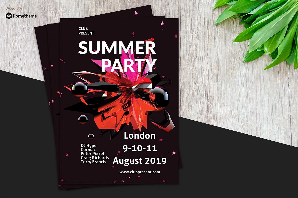 Minimal Summer Party Flyer vol.1 example image 1