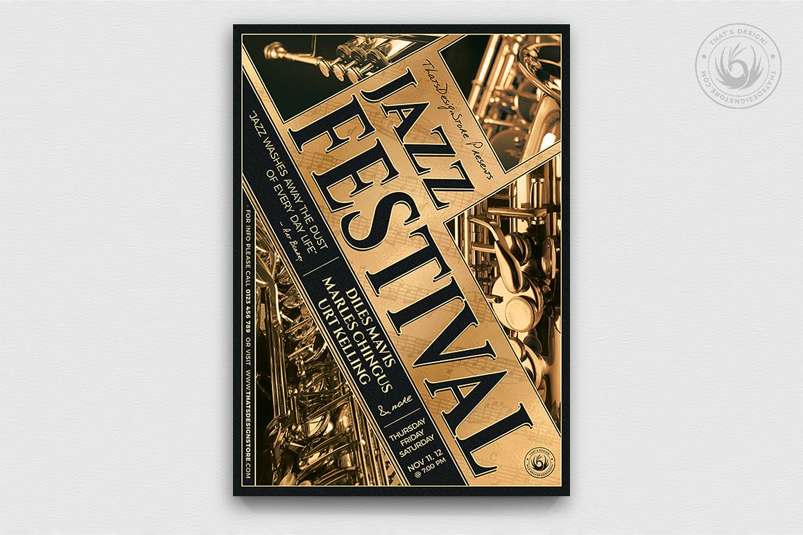 Jazz Festival Flyer Template V1 example image 1