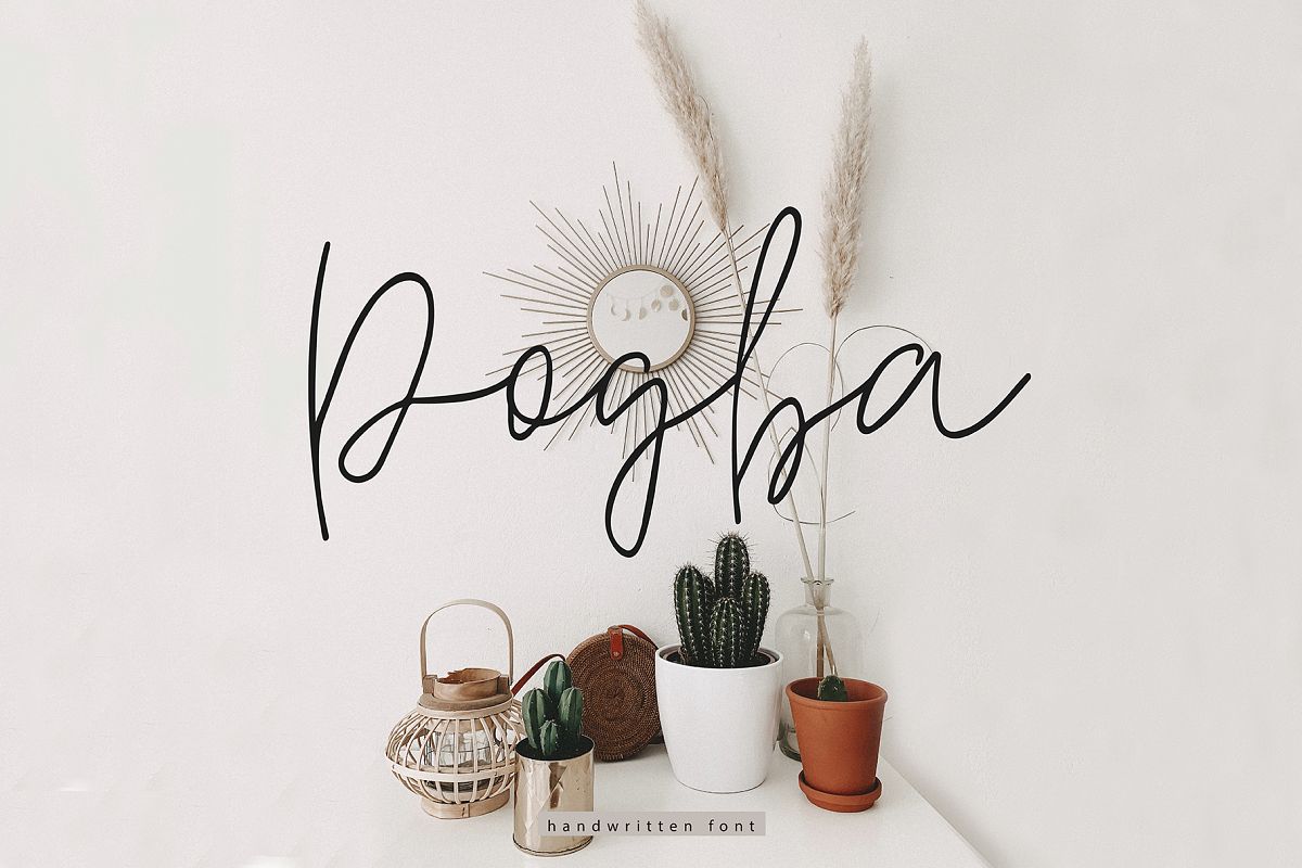 Pogba || Multilingual Handwritten Script Font example image 1