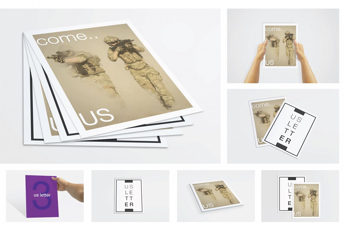 US Letter Flyer / Poster Mockups example image 1