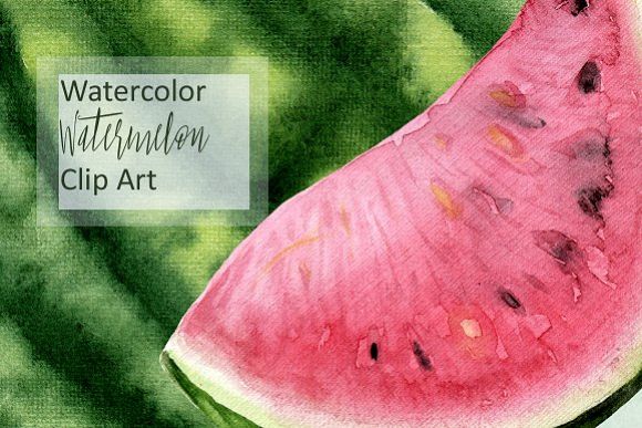 Watercolor Watermelon Clip Art example image 1