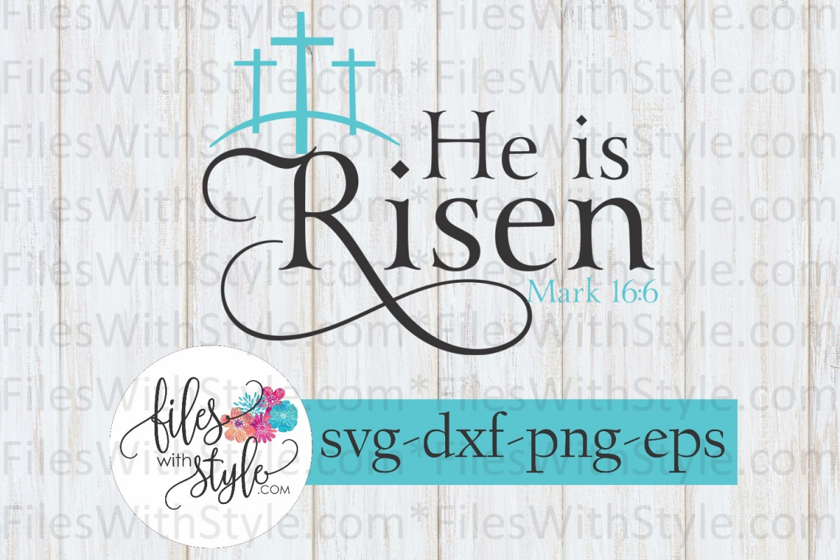 Easter He Is Risen Cross On A Hill Bible Svg Cutting Files (71420 