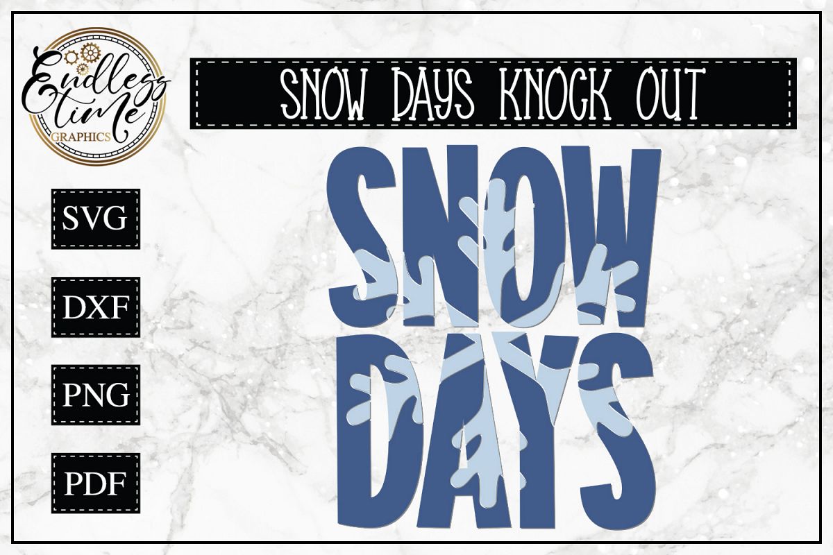 Snow Days Snowflake Knockout - a Cute and Chilly Cut File example image 1