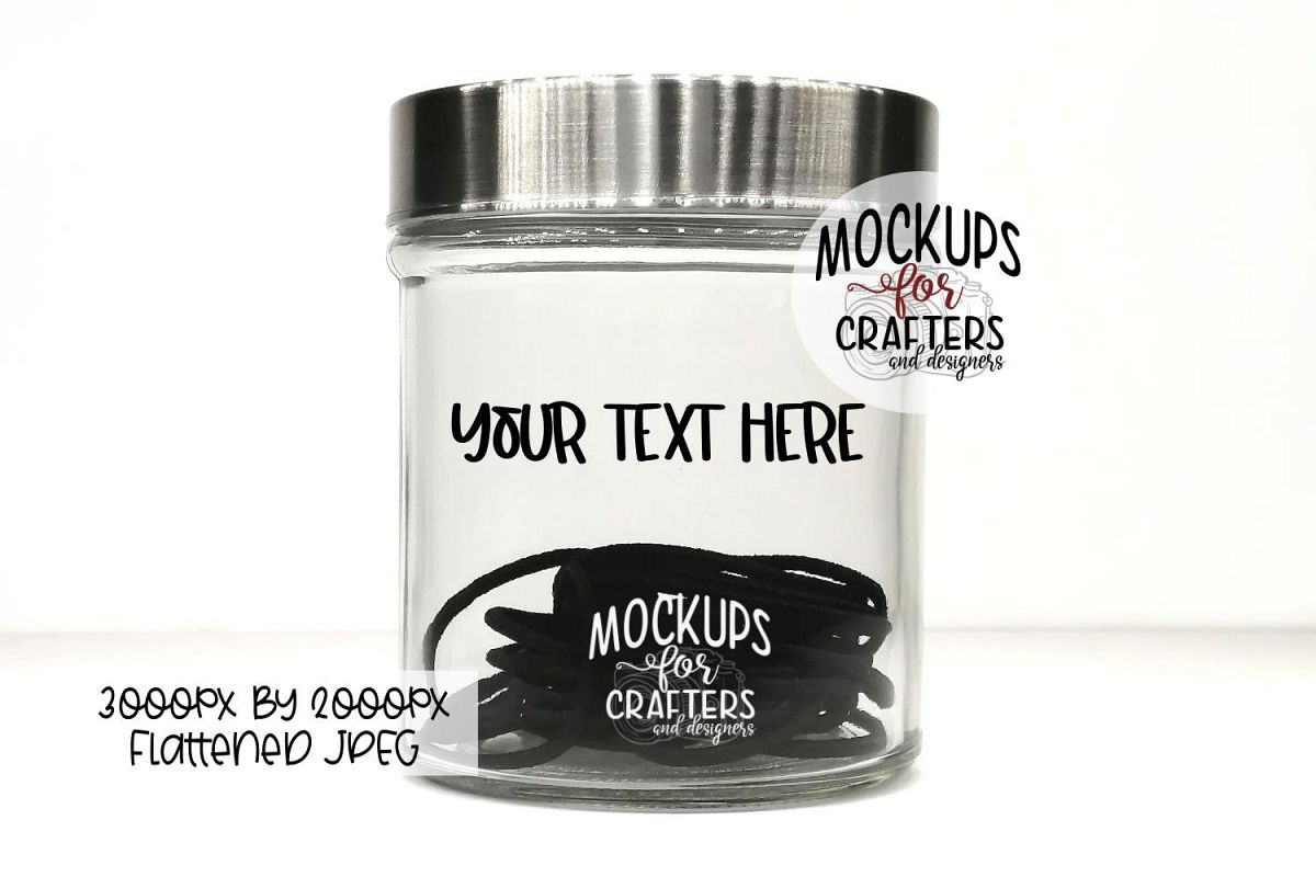 Glass Jar MOCK-UP, Bathroom, Hair Ties, Hair Elastics example image 1