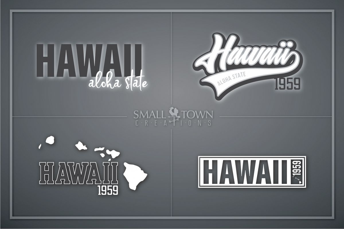 Hawaii, Aloha State - slogan, Logo, PRINT, CUT & DESIGN example image 1
