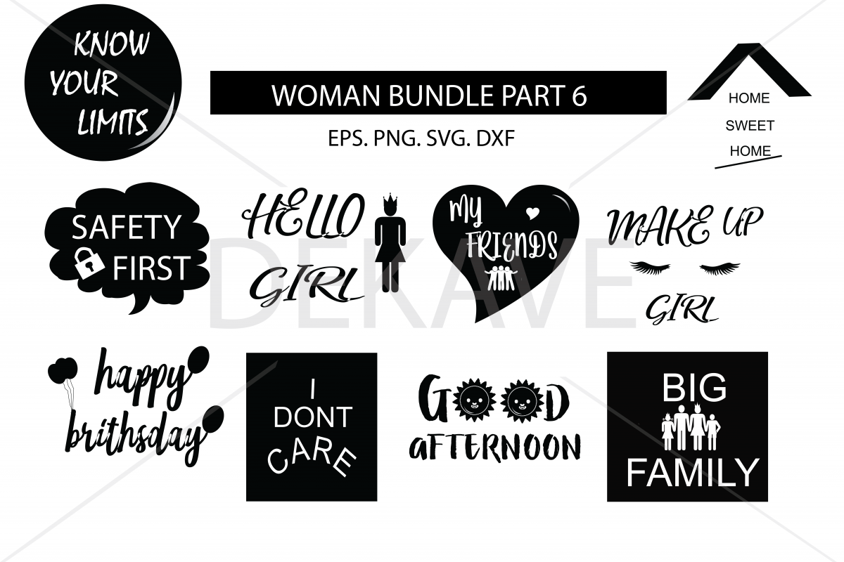 SVG Women set 5 , cutting files example image 1
