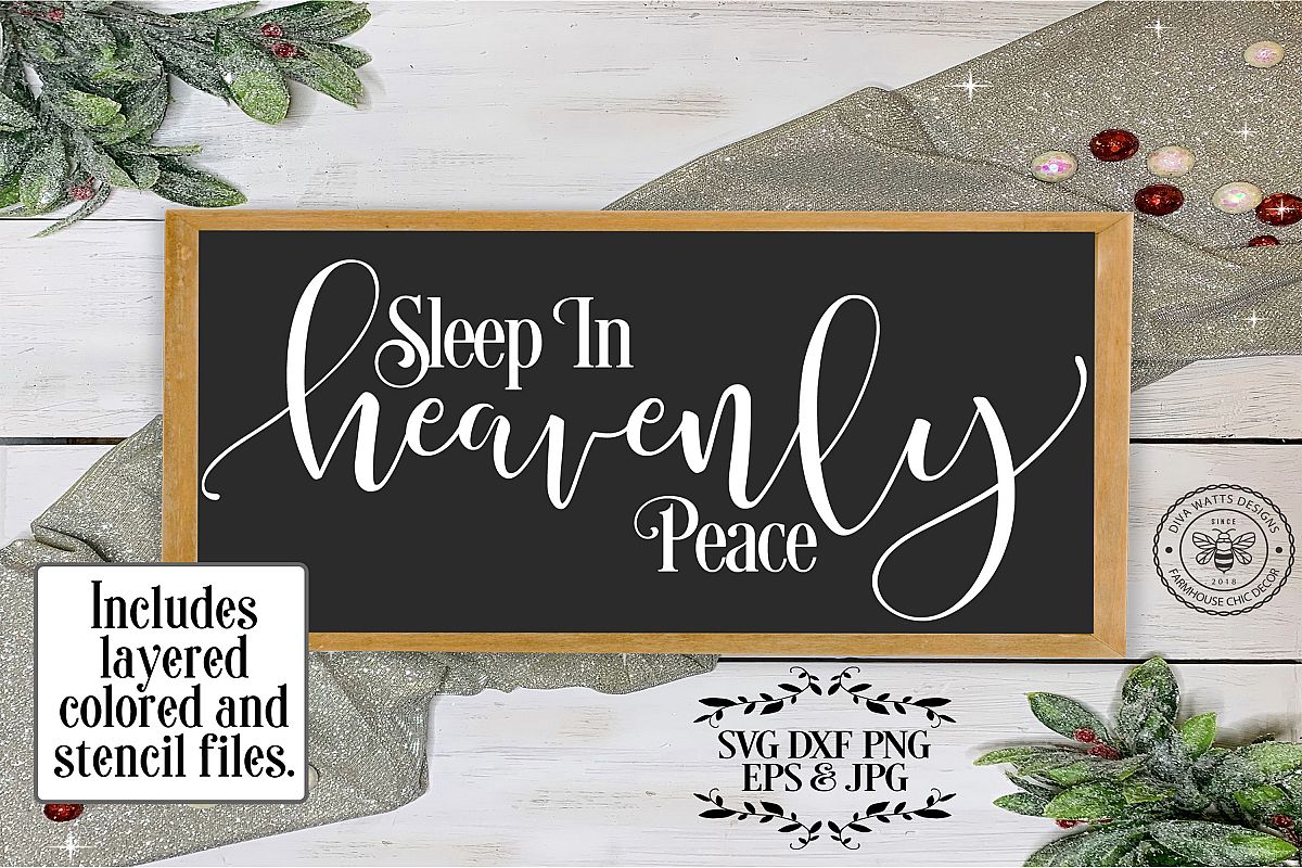 Sleep In Heavenly Peace Silent Night Cutting File example image 1