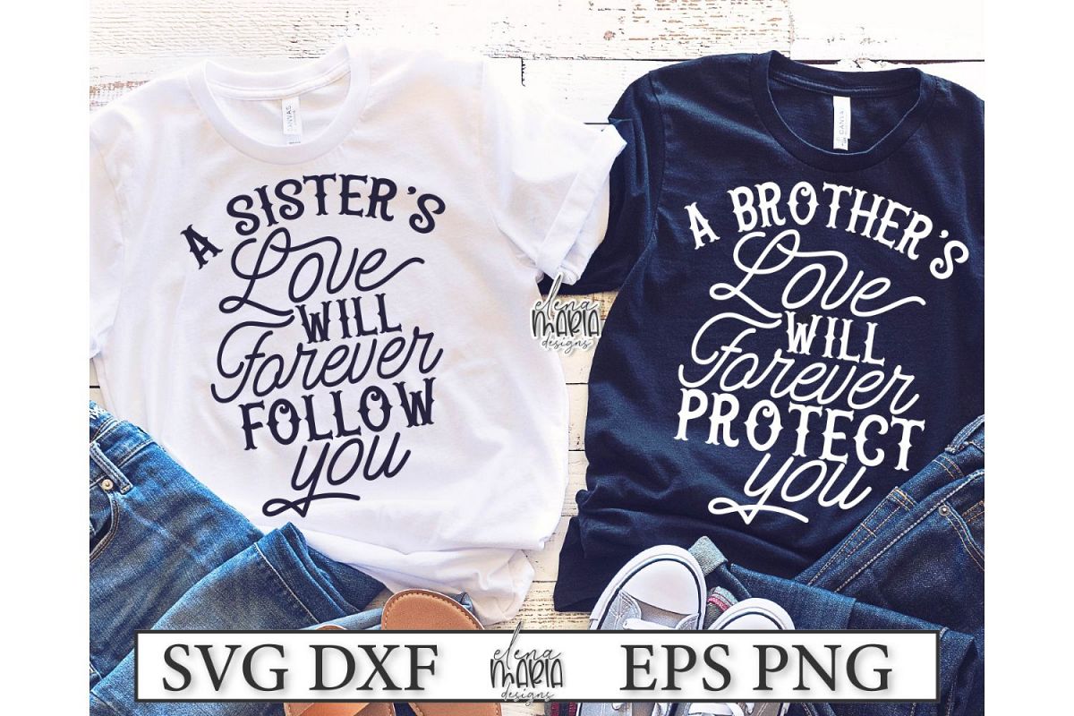 Brother Sister Matching Shirts Svg Cutting File Siblings 536741