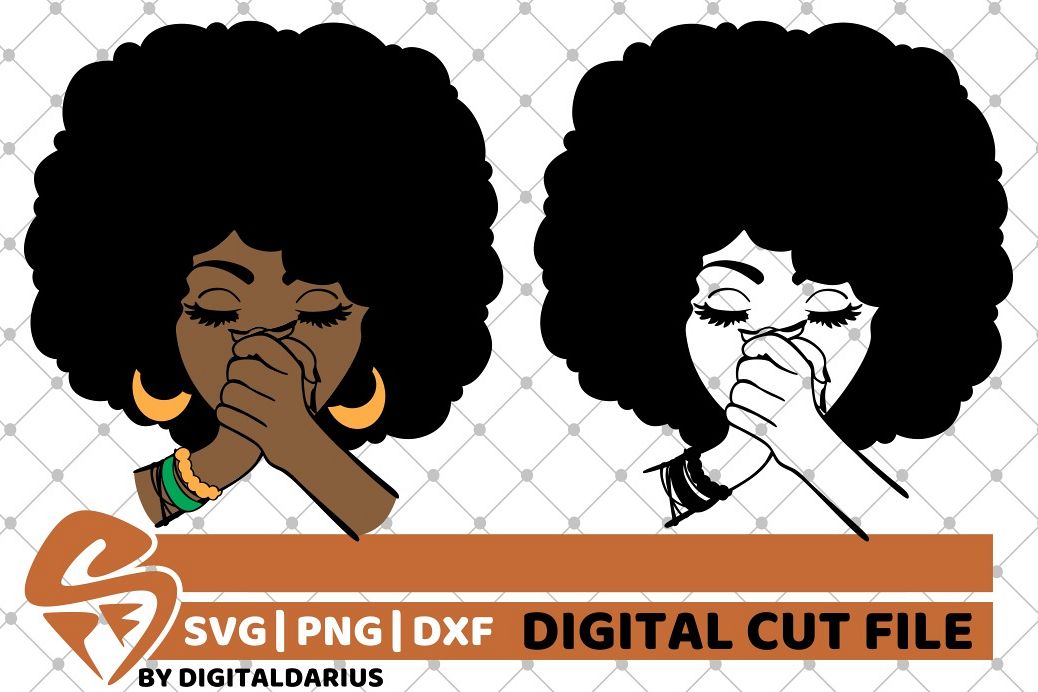 2x Praying Black Lady with Afro hair, Jesus svg, Religious