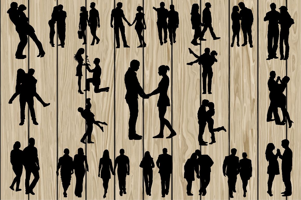 22 valentine Couple SVG, Couple EPS, Couple Vector. example image 1