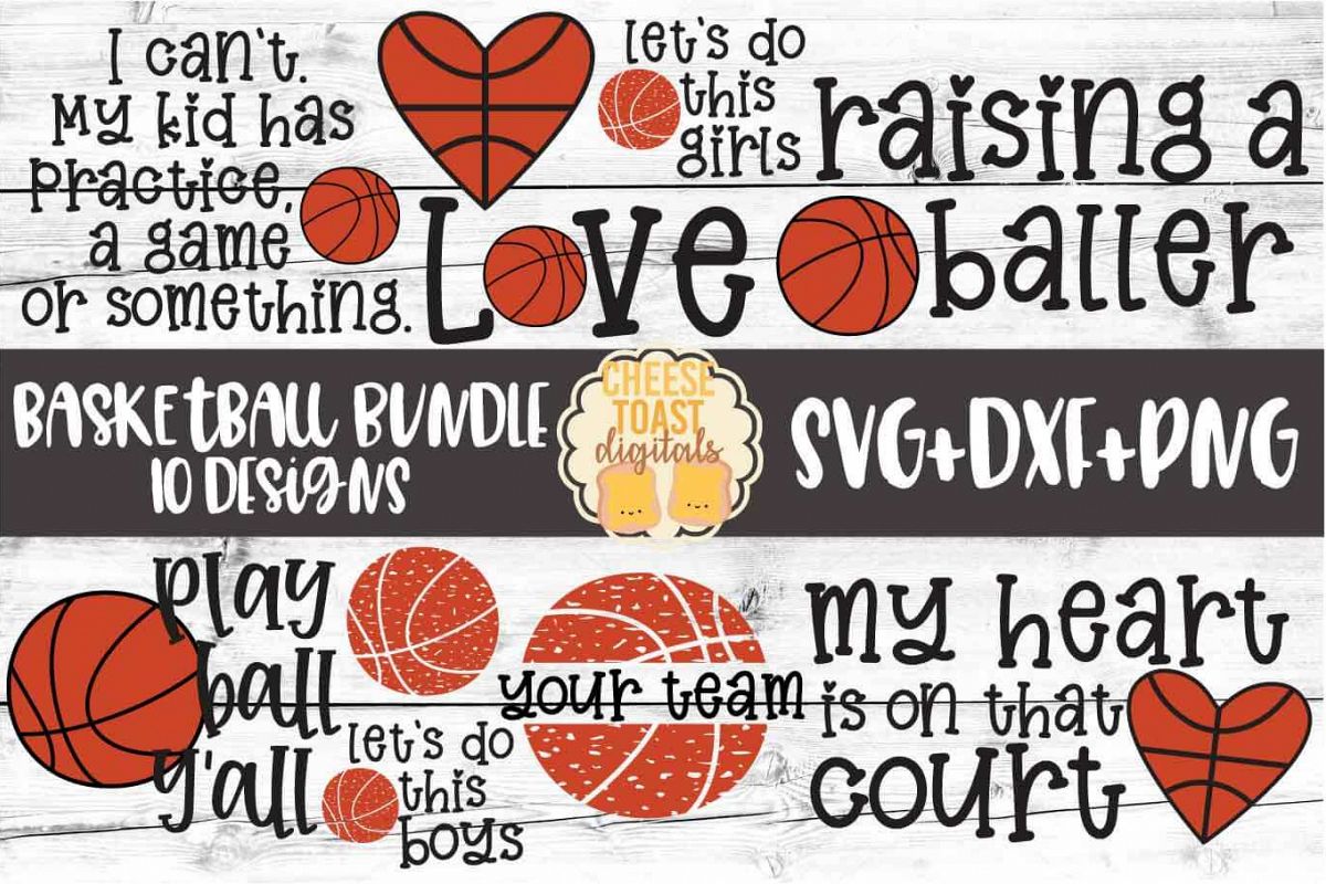 Basketball Bundle - 10 Designs - SVG PNG DXF Cut Files example image 1