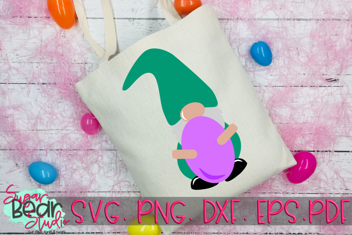 Gnome with Easter Egg - An Easter Gnome SVG example image 1