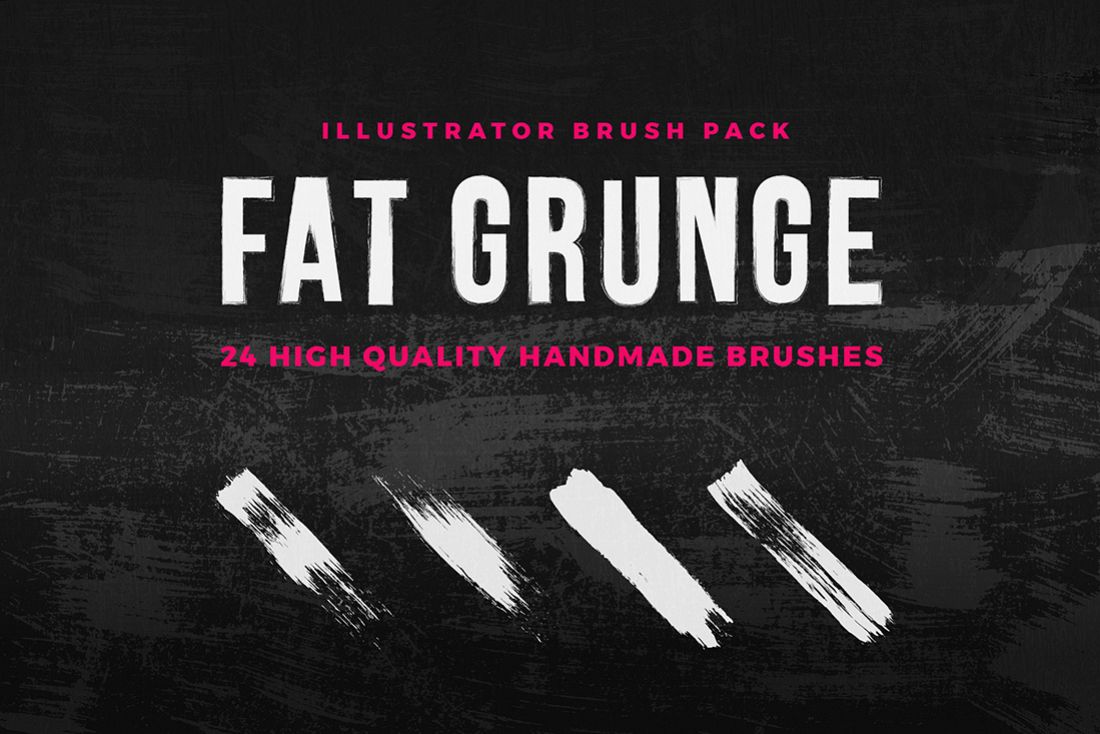 Fat Grunge – Illustrator Brush Pack example image 1