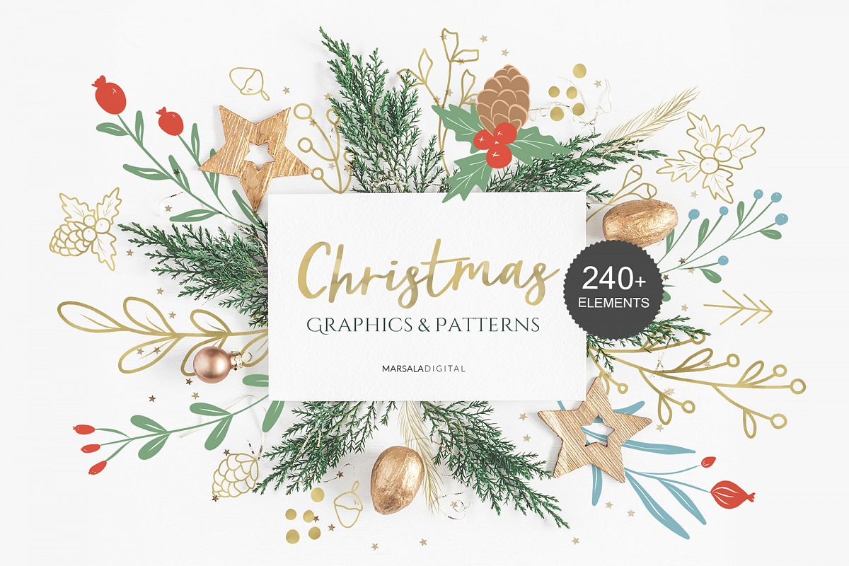 Christmas Illustration Graphics & Seamless Patterns example image 1