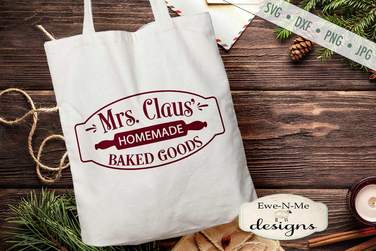 Mrs Claus' Baked Goods - Christmas - Rolling Pin - SVG DXF example image 1
