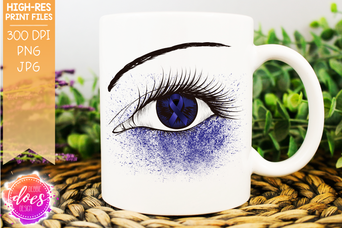 Dark Blue/Navy Awareness Ribbon Eye - Printable Design example image 1