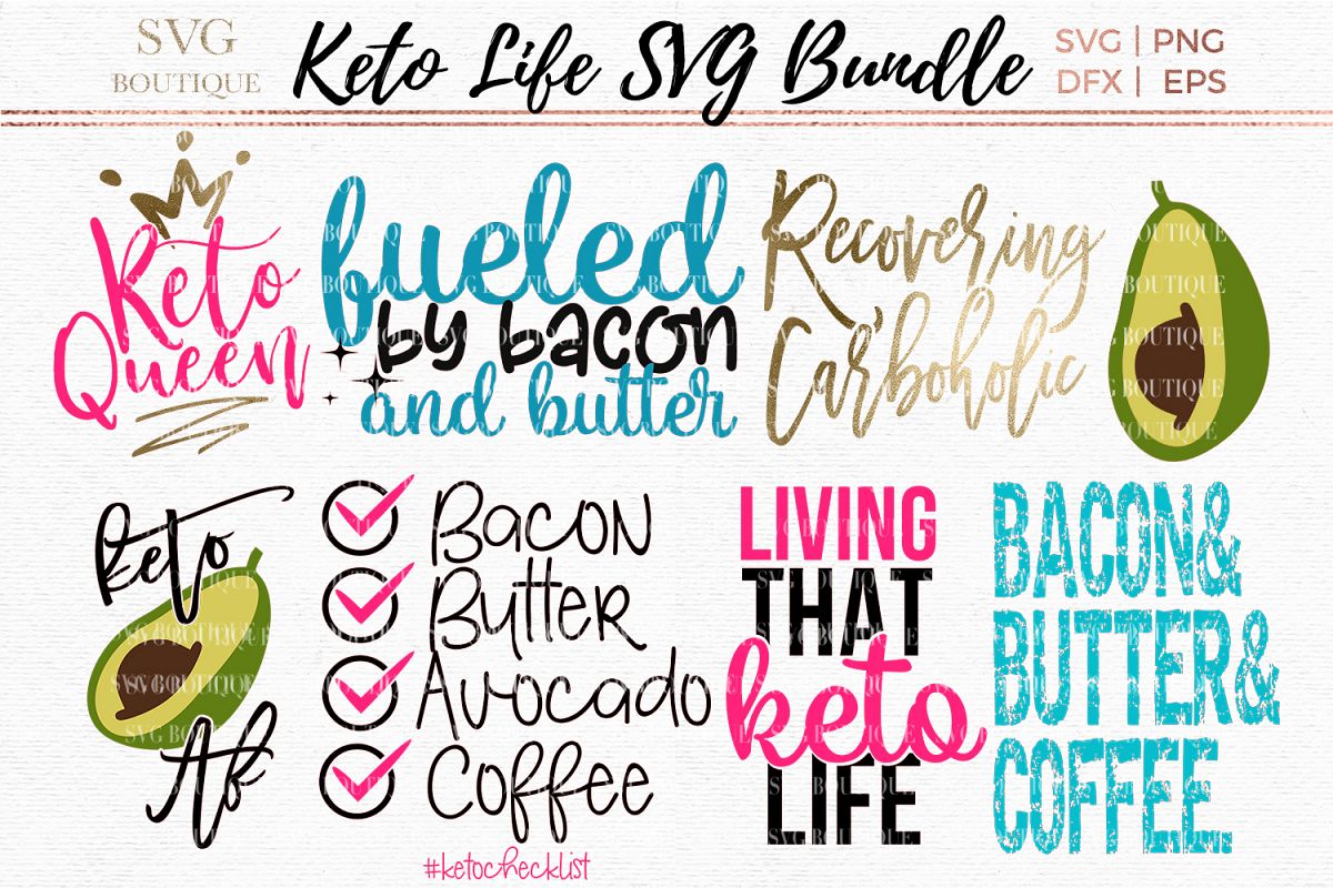 Keto SVG Bundle - Keto Diet Quotes - SVG PNG DFX example image 1