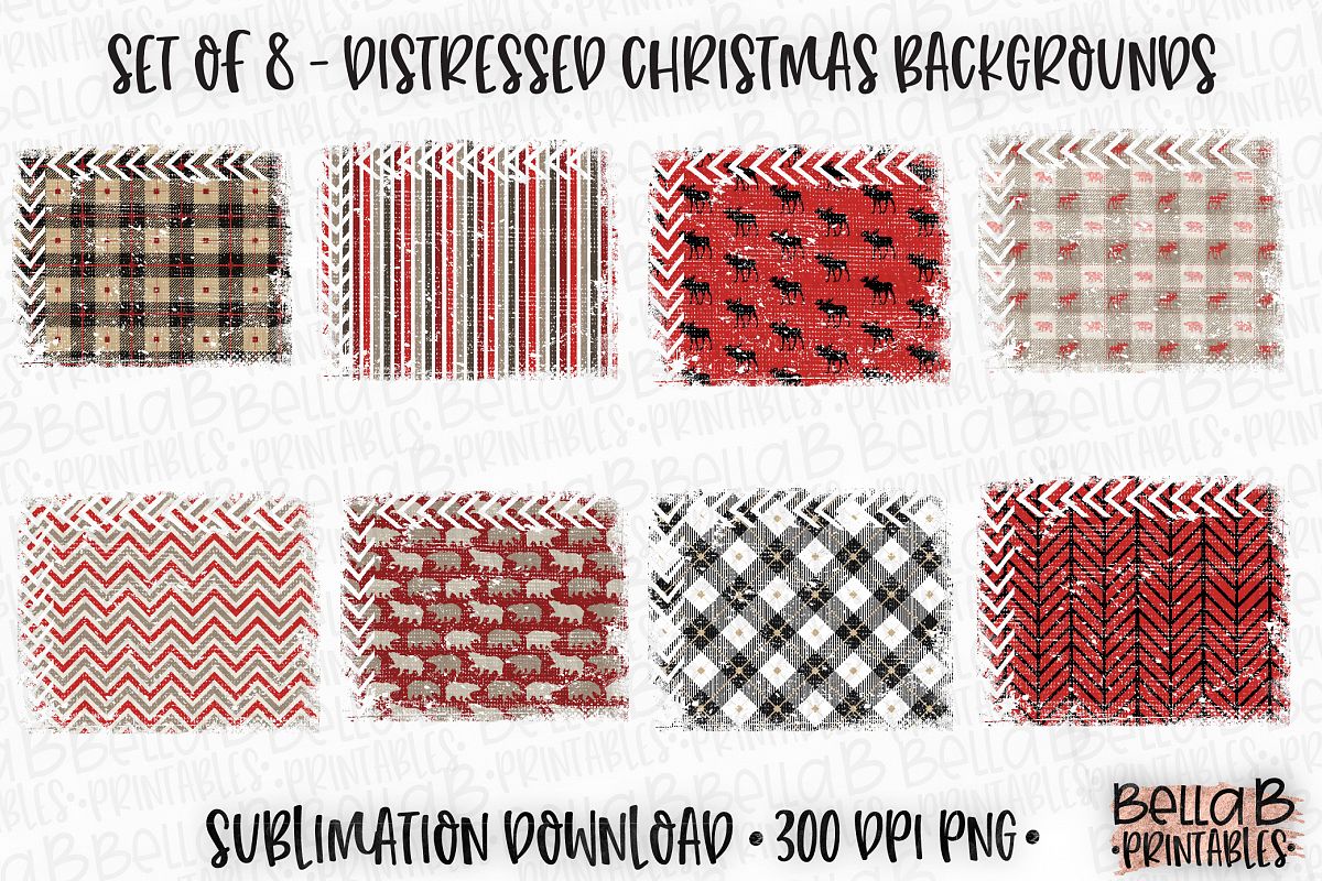 Christmas Sublimation Background Bundle, Christmas Frames example image 1