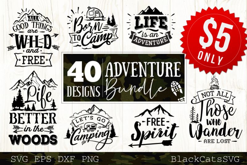 Adventure SVG bundle 40 designs Mountains SVG bundle example image 1
