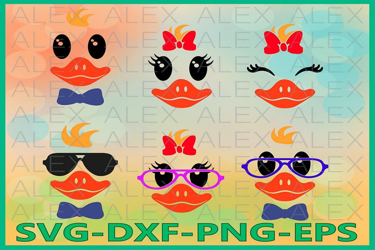 Duck faces Svg, Animals faces Svg, Girls Face svg example image 1