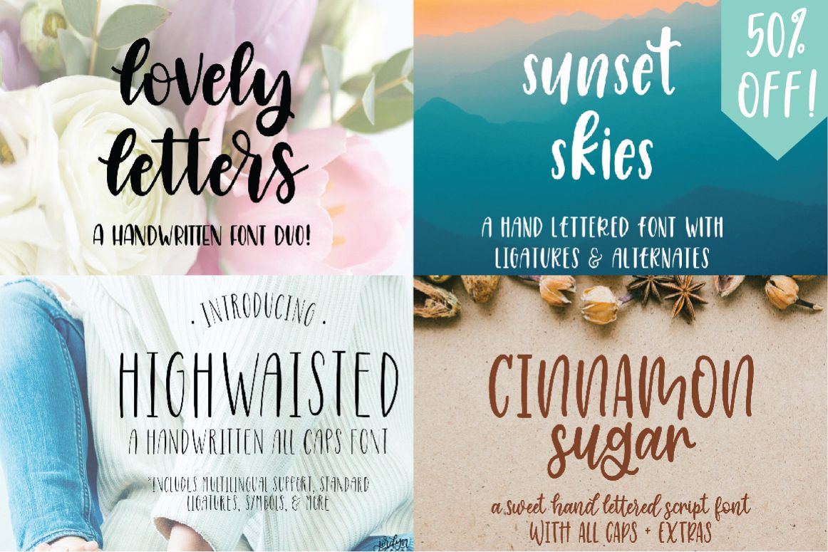 Four Hand Lettered Fonts Bundle by Jordyn Alison Designs example image 1