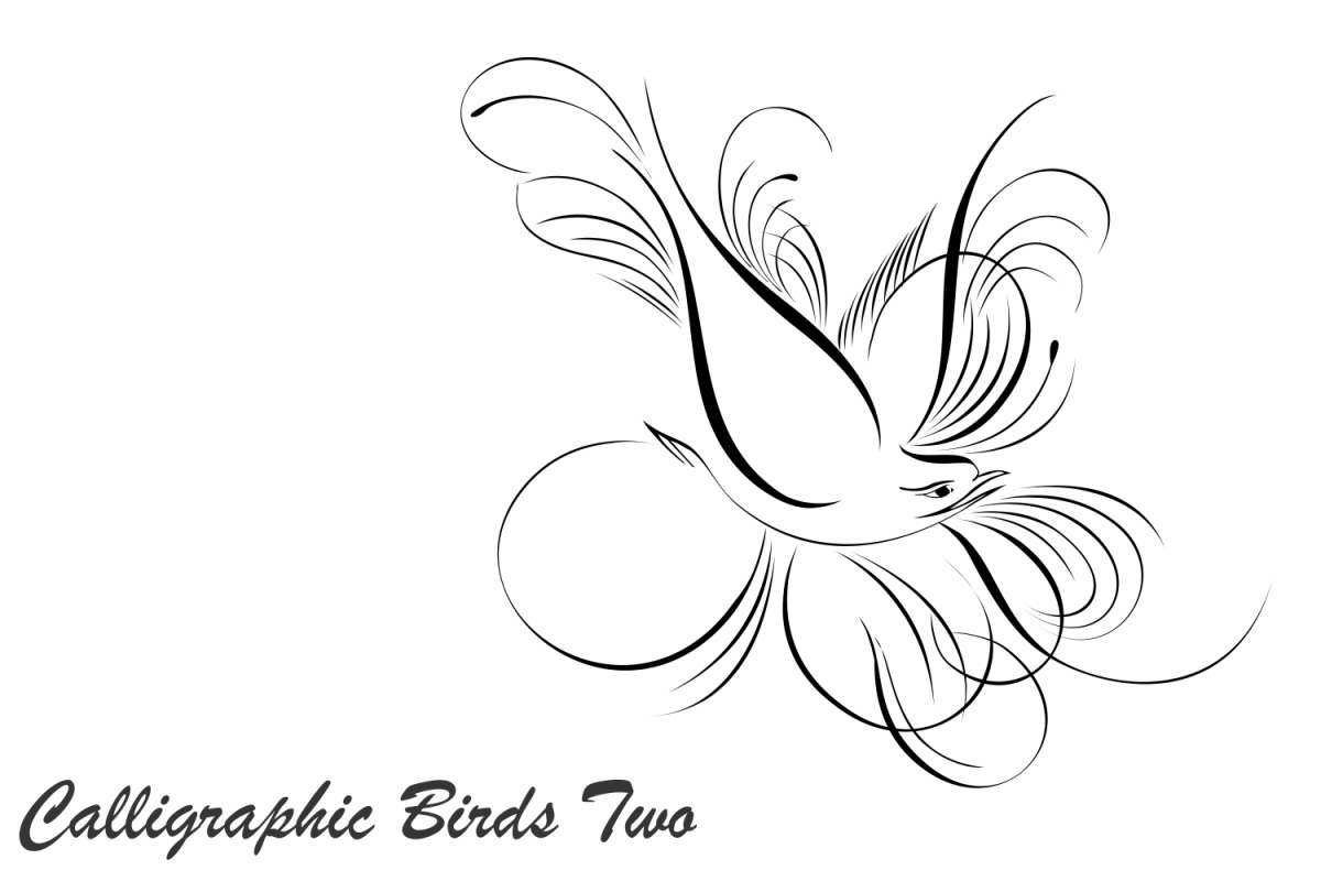 Calligraphic Birds Two example image 1