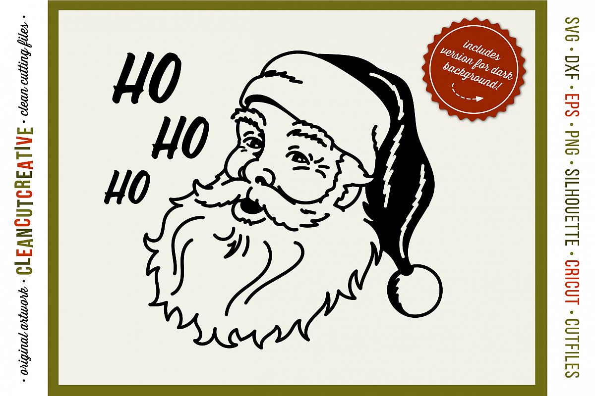 Download HO HO HO OLD-SCHOOL SANTA! - Vintage Retro Santa Face SVG