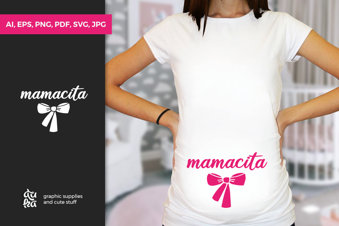 Pregnancy Announcement SVG Cut Files - Mamacita example image 1