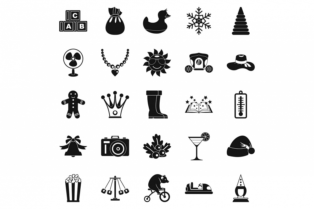 Guys icons set, simple style example image 1