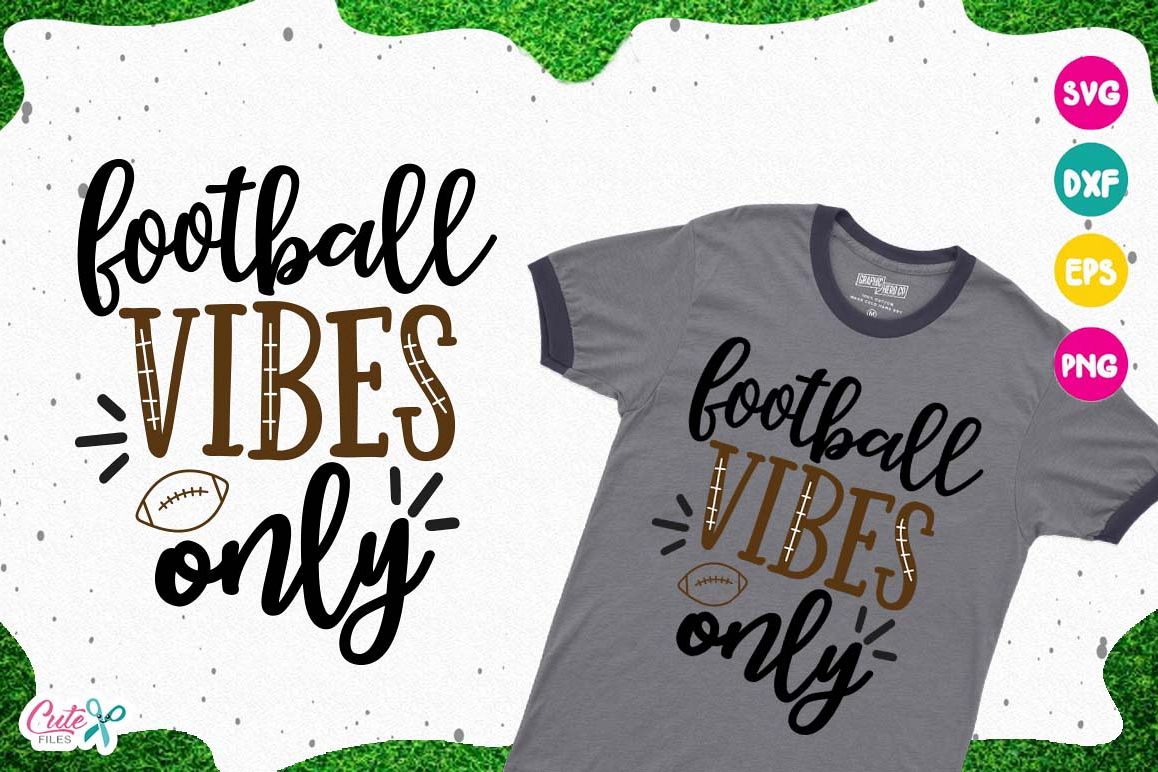 Football vibes only SVG, cut files for craftter example image 1