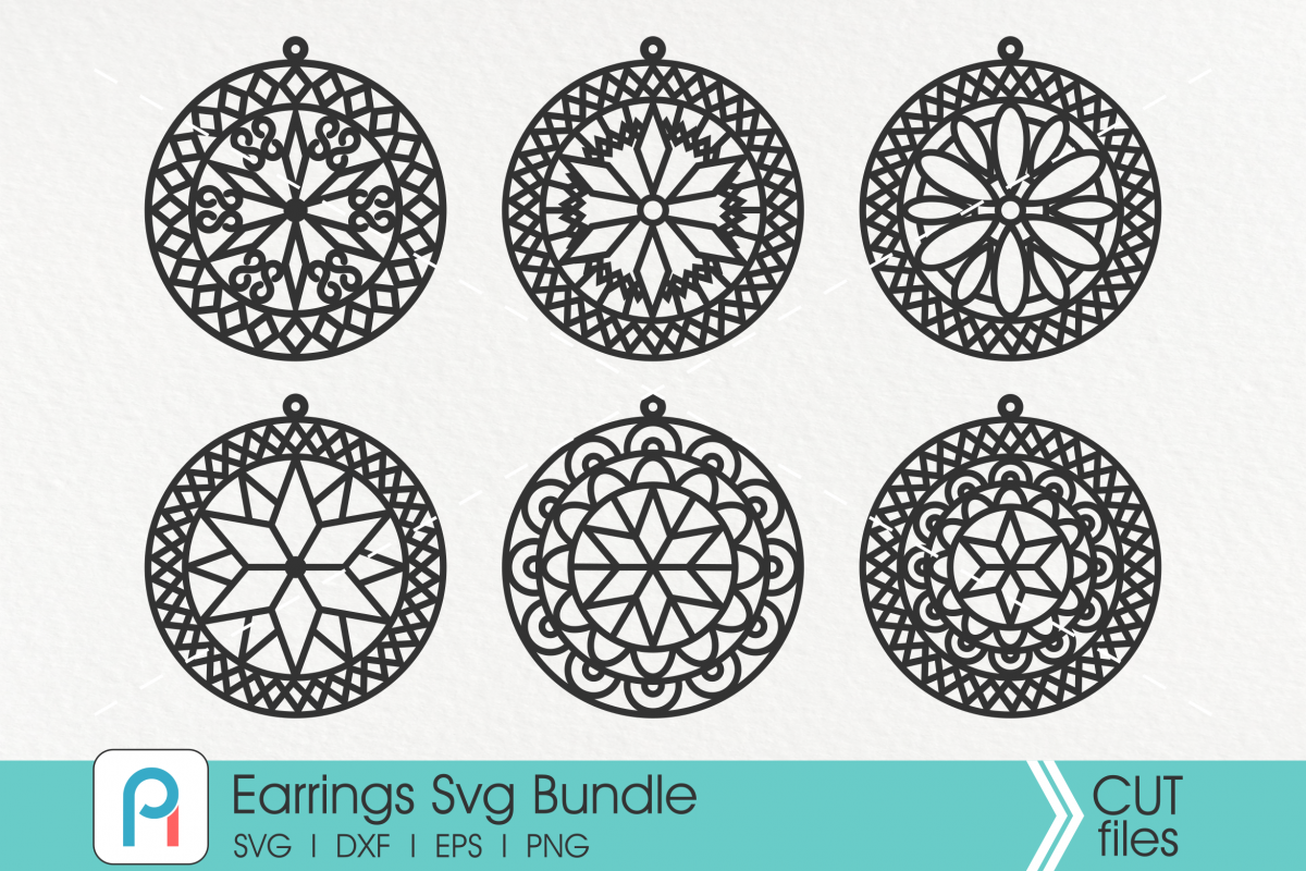 Leather Earrings Svg, Earrings Svg, Faux Leather Earring Svg example image 1