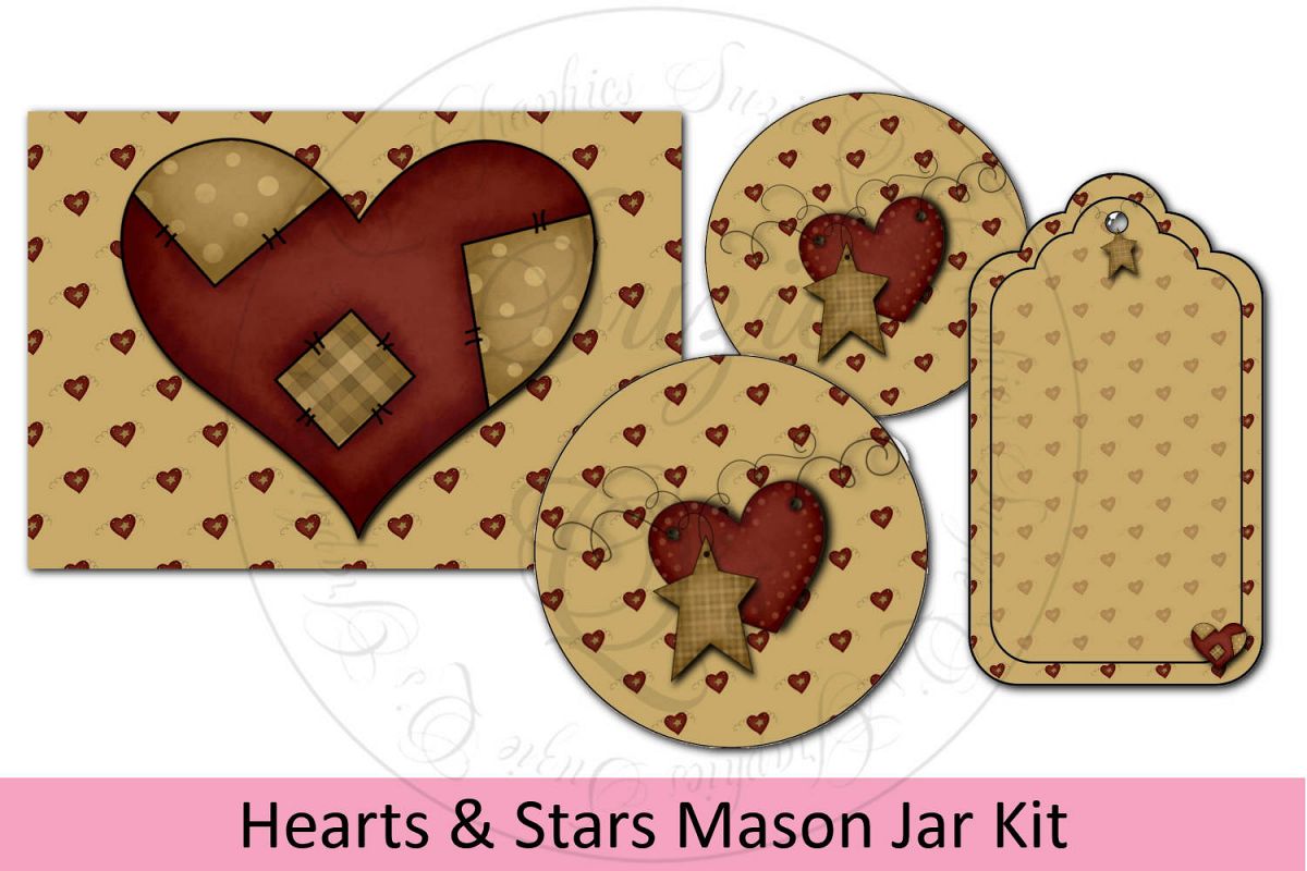 Heart and Star Jar Kit - labels and tag example image 1