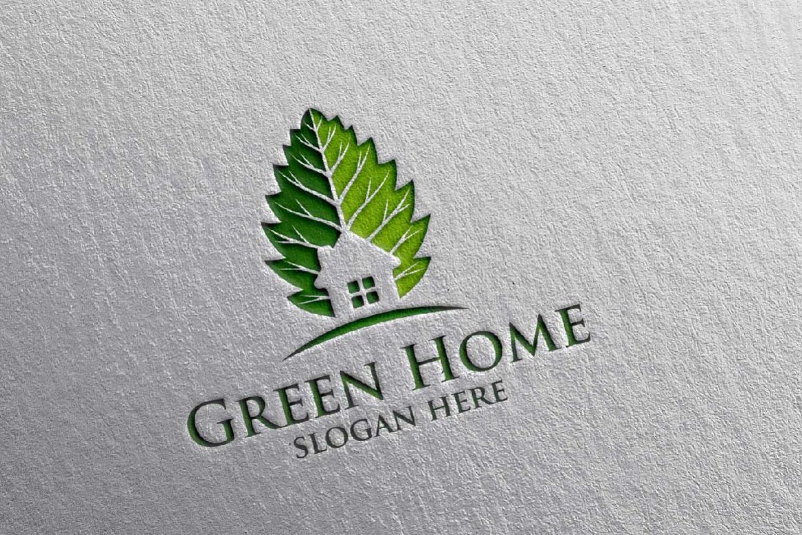Real estate Logo, Green Home Logo 20 example image 1