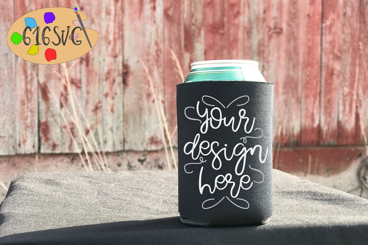 Black Can Cooler Mockup example image 1