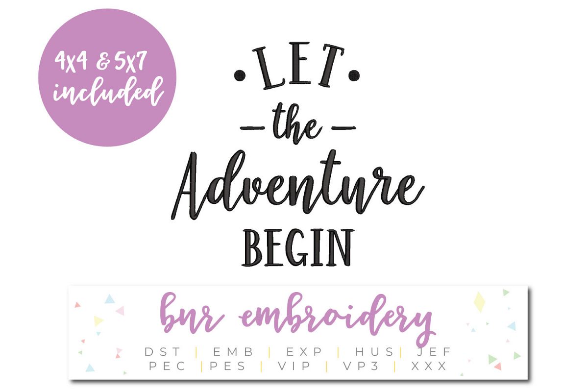 Let The Adventure Begin Machine Embroidery Design example image 1