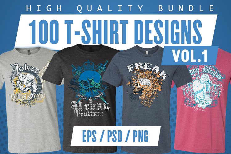 100 T-shirt Designs Vol 1 example image 1
