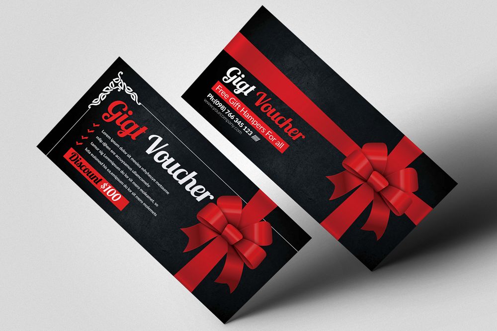 Multi Use Business Ribbon Gift Vouchers example image 1
