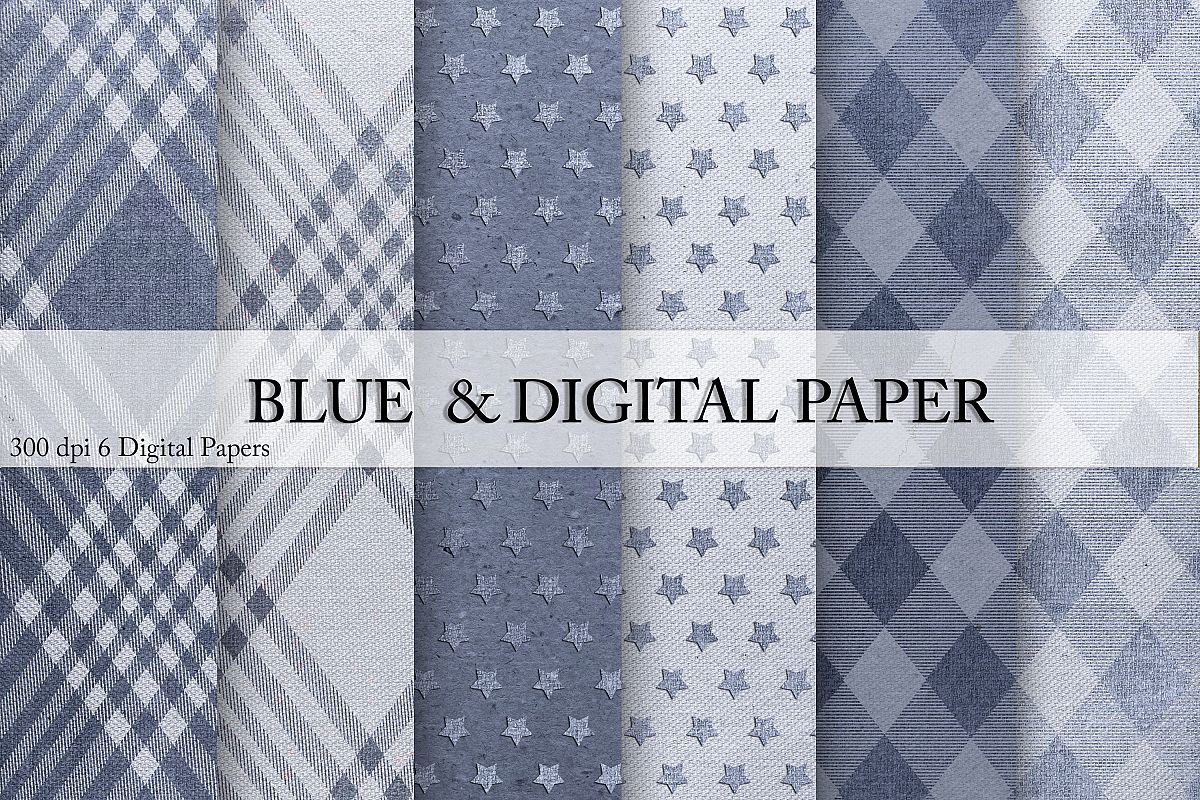 Blue Digital Paper example image 1